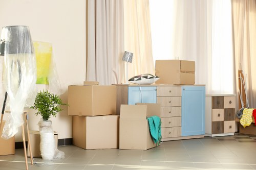 Professional movers assisting with office relocation