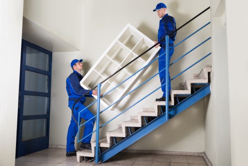 Supervisor conducting a safety briefing before loading a van